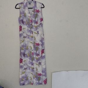 VTG Carol Anderson Silk Linen Blend‎ Maxi Dress Boho Fairycore Ethereal Dainty